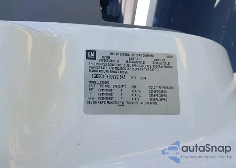 2009 Chevrolet Silverado 1500 Work Truck из США, поврежденный, VIN 1GCEC19X99Z291643